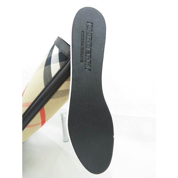 BURBERRY SIMEON BLACK RUBBER BEIGE CHECK LOGO KNEE HIGH RAIN BOOTS US 11 EU 41 - Picture 12 of 14